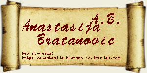 Anastasija Bratanović vizit kartica